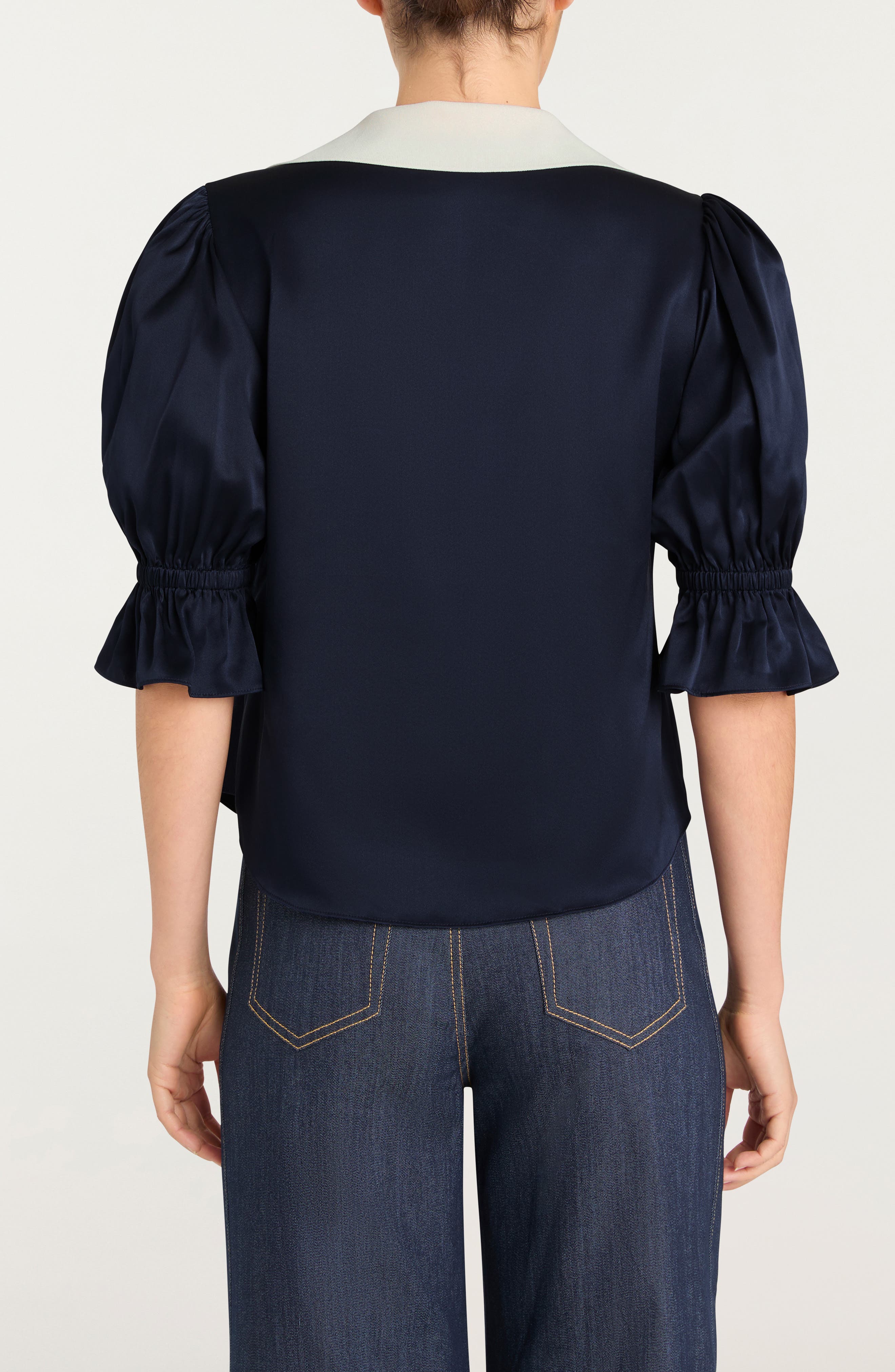 Freida Silk Johnny Collar Top - image 2