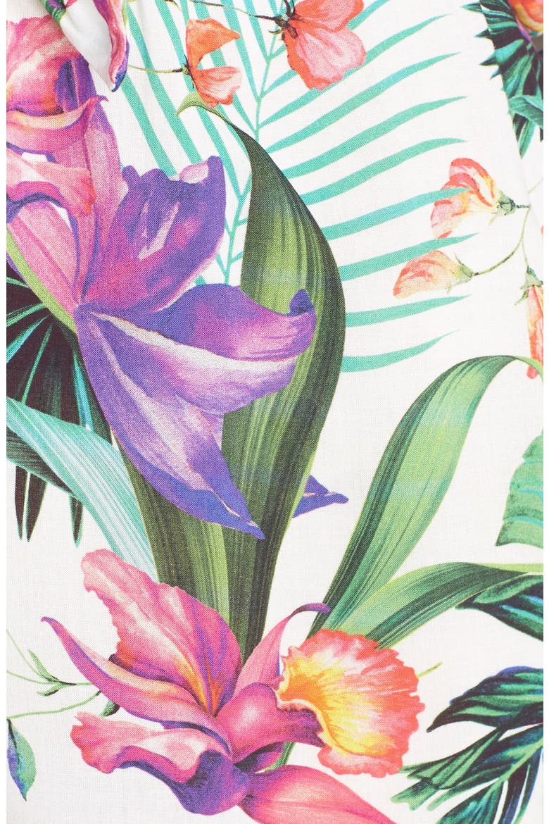 'Calypso Island' Print Cover-Up Romper, Alternate, color, WHITE MULTI