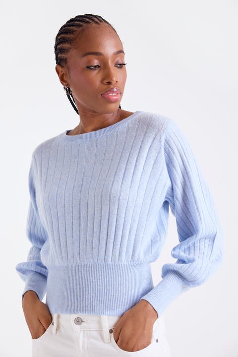 Rosa Ribbed 100% Cashmere Sweater