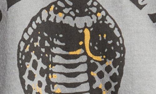 Tiny Whales Kids' Rebel Raglan Sleeve Cotton Graphic T-shirt In Black