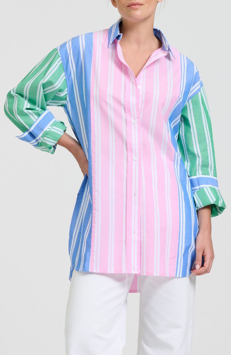 SHIRTY Print Stripe Boyfriend Shirt, Main, color, Stripe Combo