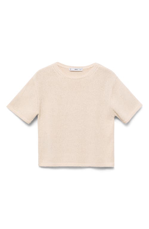 Mango Madeano Short Sleeve Crewneck Sweater In Gray