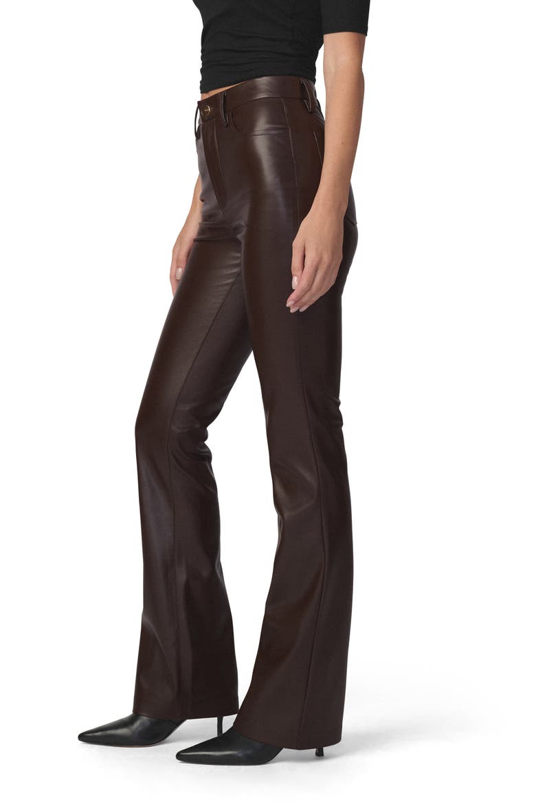 The Faux Leather Hi Honey Bootcut Pants, Alternate, color, DARK CHOCOLATE