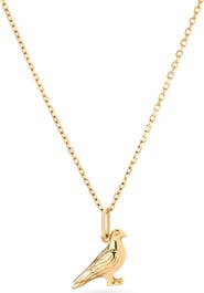 Ana Luisa Solid Yellow Gold - Pigeon Charm Necklace
