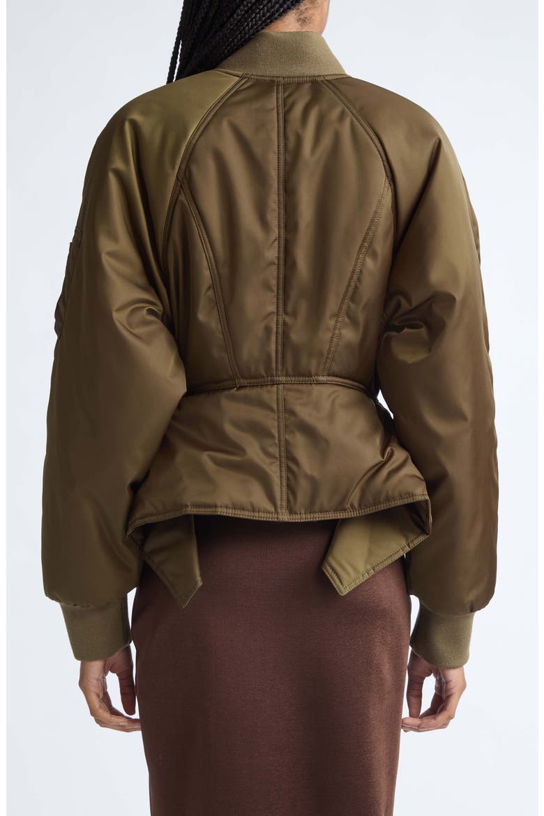 Nylon Signature Bomber Jacket, Alternate, color, A90 OLIVE