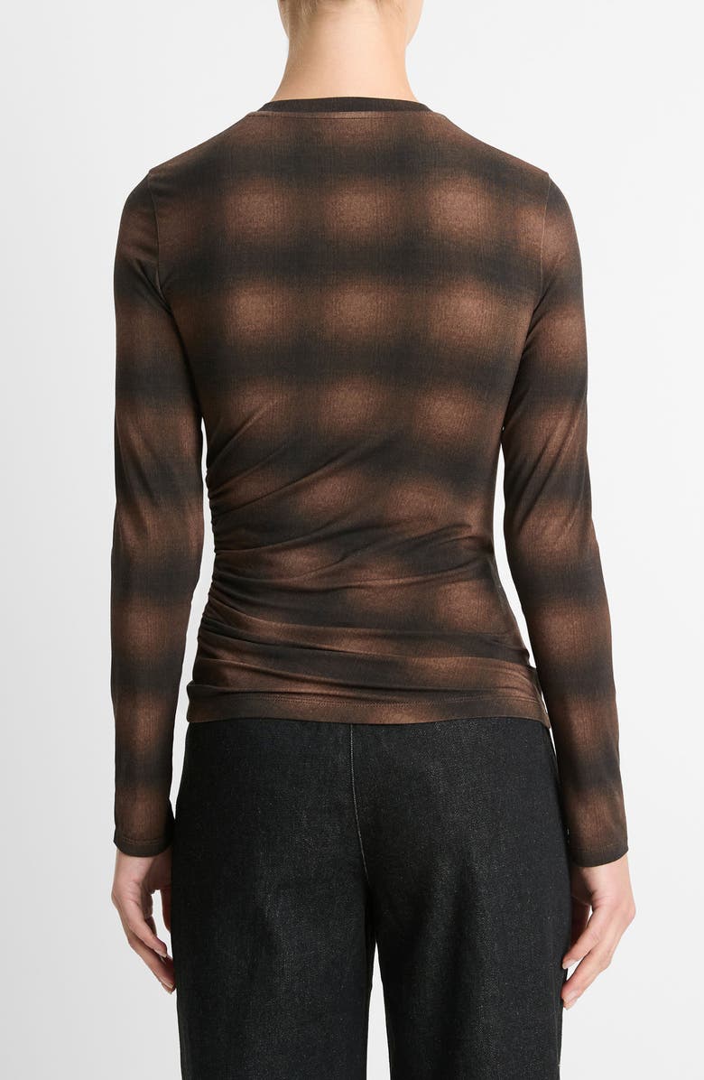 Vince Side Drape Crewneck Top, Alternate, color, Deep Walnut Combo