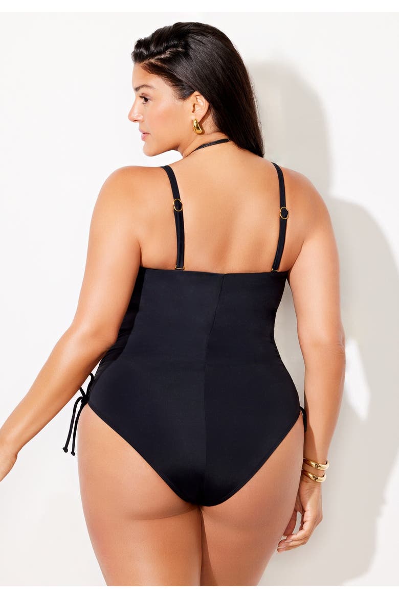 Bandeau Adjustable One Piece, Alternate, color, Black