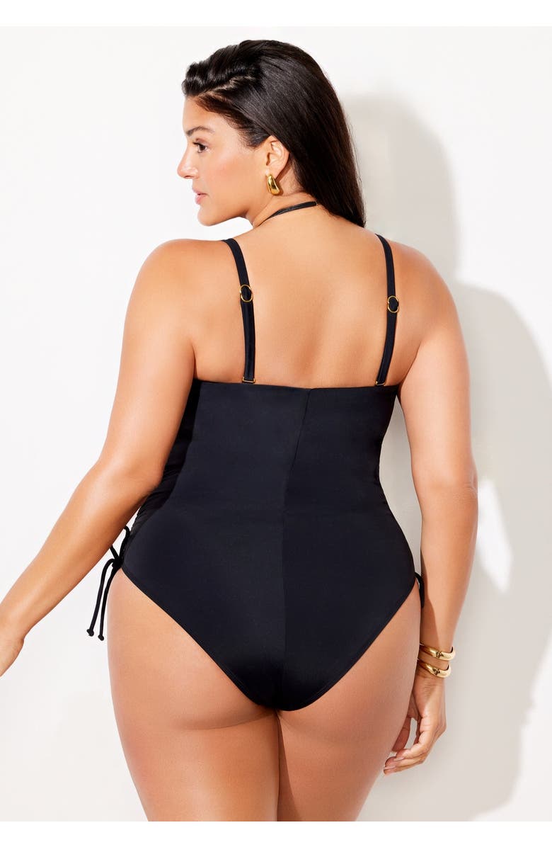 Swimsuits for All Bandeau Adjustable One Piece, Alternate, color, Black