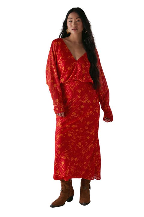 Petite Shadow Stripe Neck Midi Dress