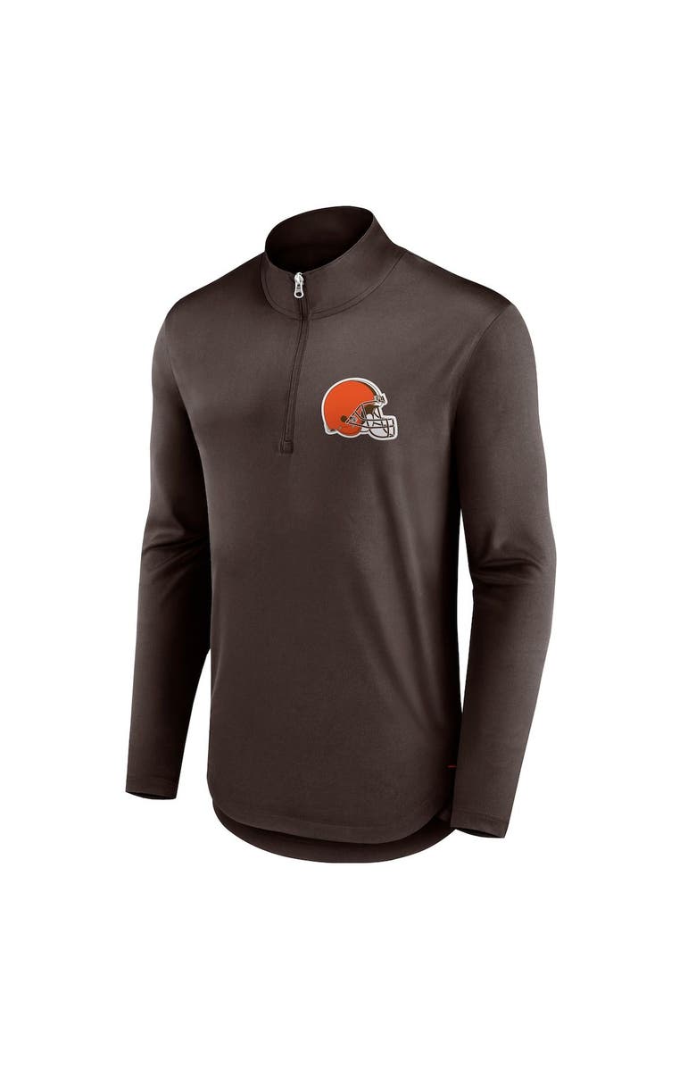 FANATICS Men's Fanatics Branded Brown Cleveland Browns Tough Minded Quarter-Zip Top, Alternate, color, 