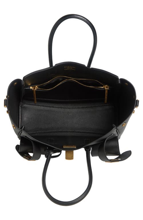 Balenciaga Mini Bel Air Leather Top Handle Bag In Black