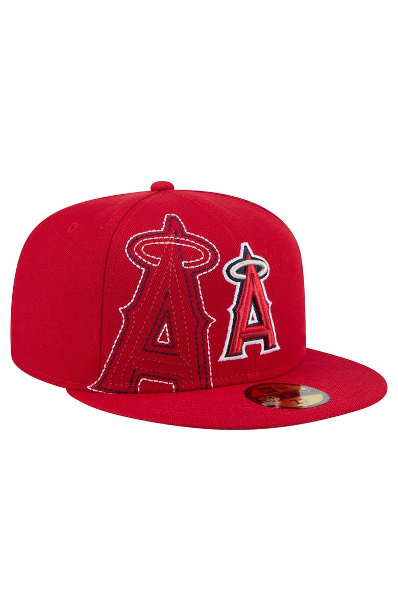 New Era Men's New Era Red Los Angeles Angels Yarn Stitch 59FIFTY Fitted Hat, Alternate, color, 