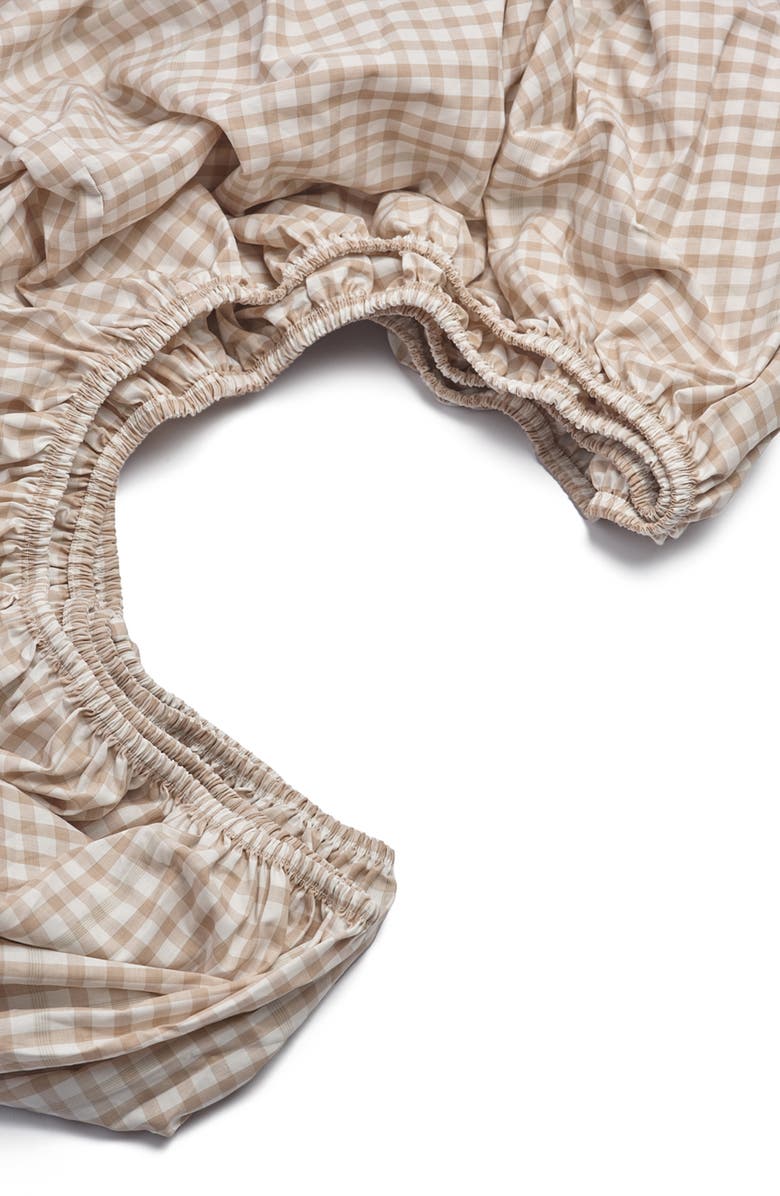 PIGLET IN BED 200 Thread Count Gingham Percale Fitted Sheet, Alternate, color, 