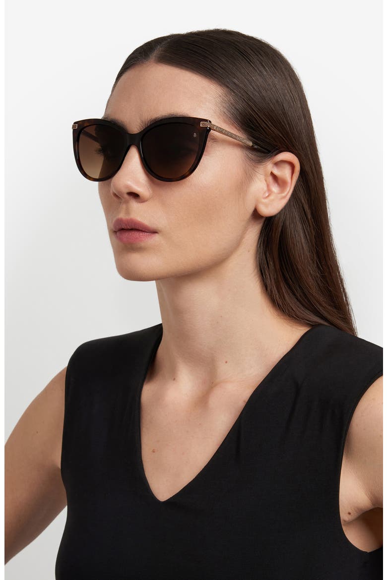 57mm Gradient Butterfly Sunglasses, Alternate, color, HAVANA