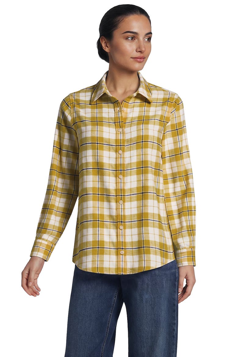Flannel Boyfriend Long Sleeve Shirt, Main, color, Atlas/Deep Sea Navy Plaid