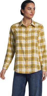 Lands' End Flannel Boyfriend Long Sleeve Shirt