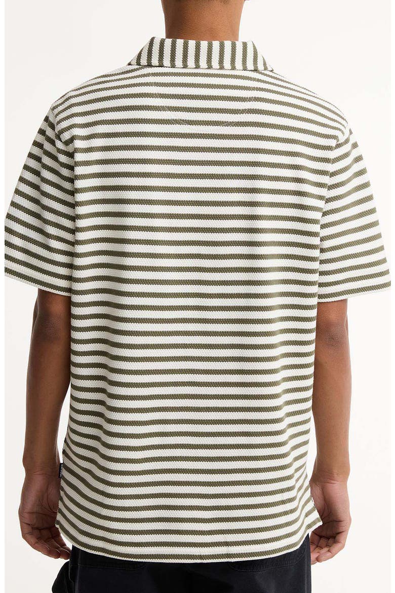 Farlam Textured Stripe Cotton Polo, Alternate, color, WHISPER WHITE