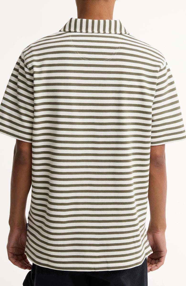 Barbour Farlam Textured Stripe Cotton Polo, Alternate, color, Whisper White
