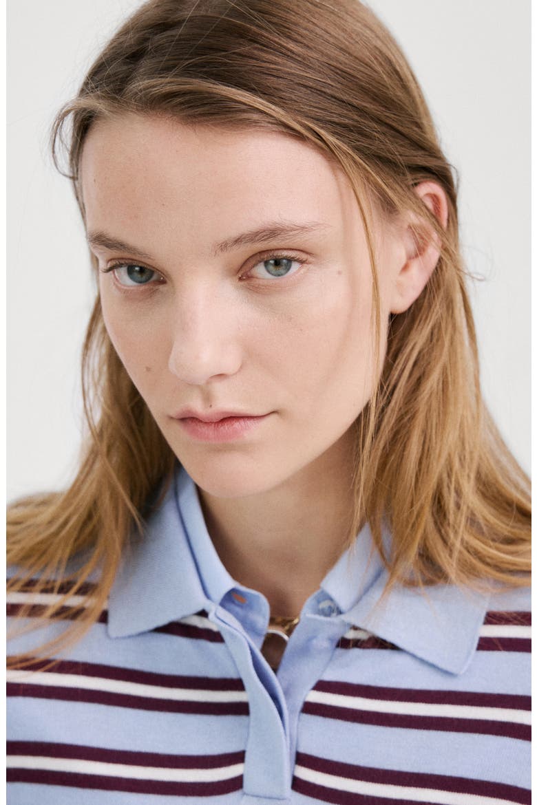 Stripe Sweater Polo, Alternate, color, SKY BLUE