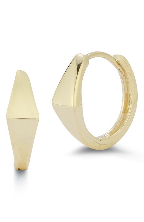14K Gold Huggie Hoop Earrings