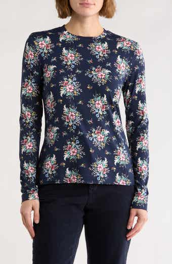 Brooks Brothers Floral Long Sleeve Jersey Top