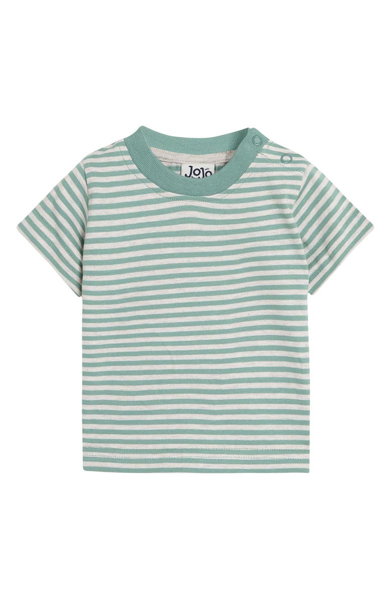 JOJO MAMAN BEBE Shirt & Tractor Appliqué Overalls Set, Alternate, color, Natural