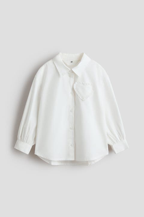 Heart-appliqué Poplin Shirt