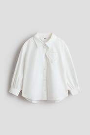 H&M Heart-appliqué Poplin Shirt