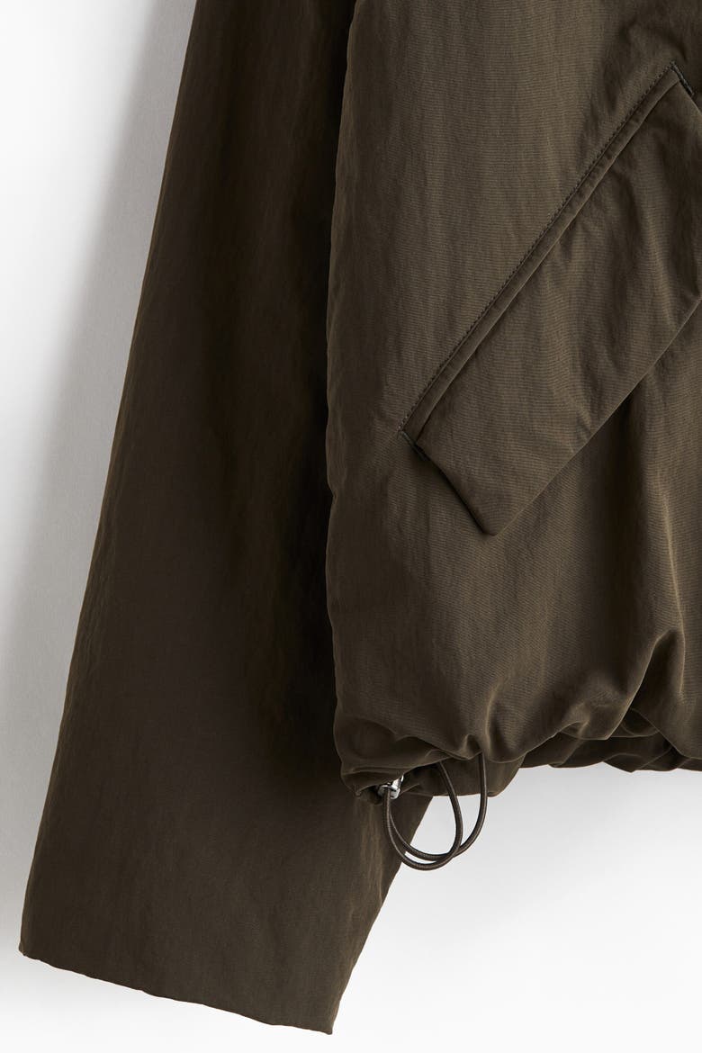 Loose Fit Nylon Bomber Jacket, Alternate, color, Dark khaki green