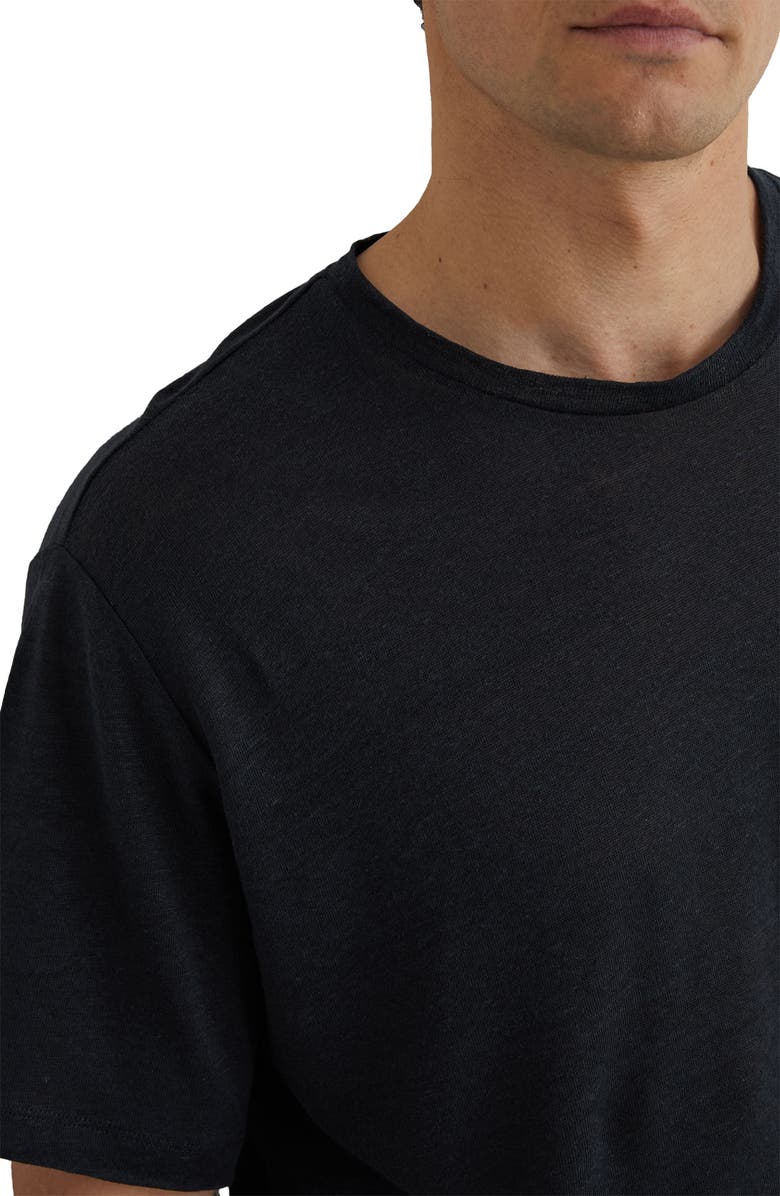 Reiss Langley Linen T-Shirt, Alternate, color, Navy
