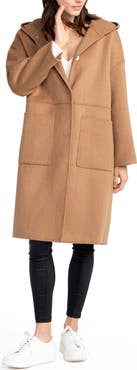 Belle & Bloom Sunday Morning Hooded Wool Blend Coat