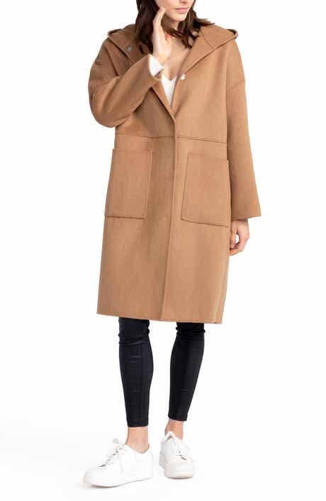 Belle & Bloom Sunday Morning Hooded Wool Blend Coat
