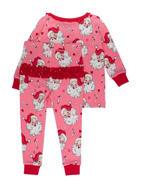 Toddler Girls Modal Blend Ruffle Long Sleeve Pajama Set, Signature Rear Ruffles