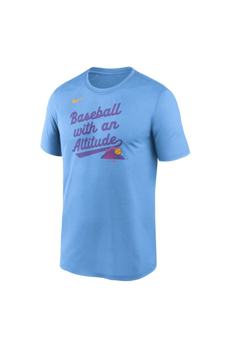 Nike Men's Nike  Light Blue Colorado Rockies 2025 City Connect Team Phrase Legend Performance T-Shirt, Alternate, color, Light Blue