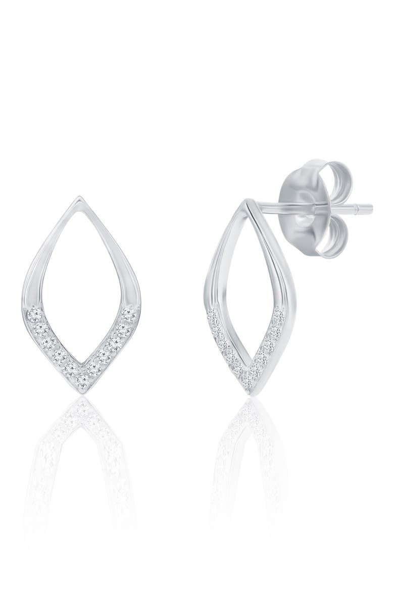 Cubic Zirconia Marquise Stud Earrings & Pendant Necklace Set, Alternate, color, SILVER