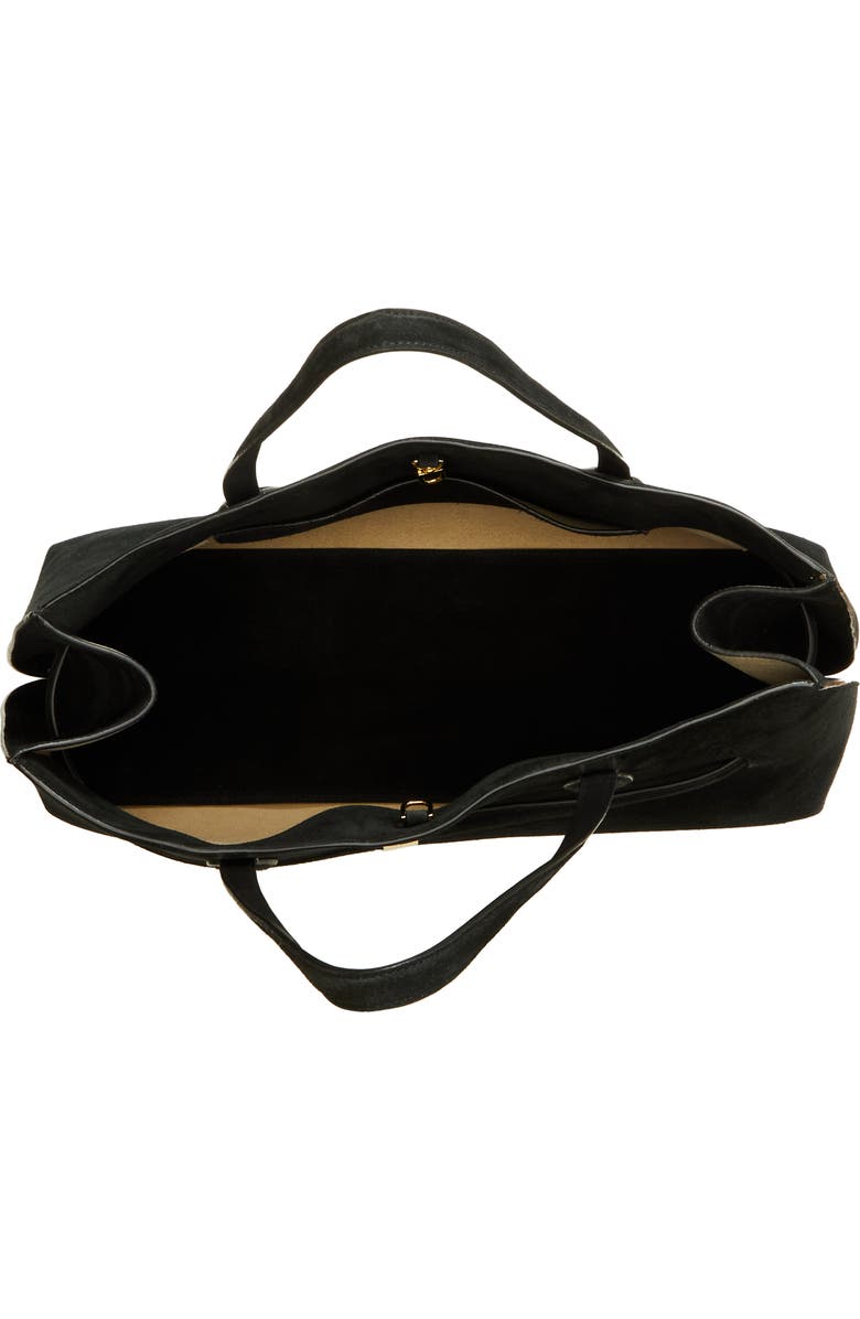 TOTEME Lounge Belted Suede Tote, Alternate, color, Black