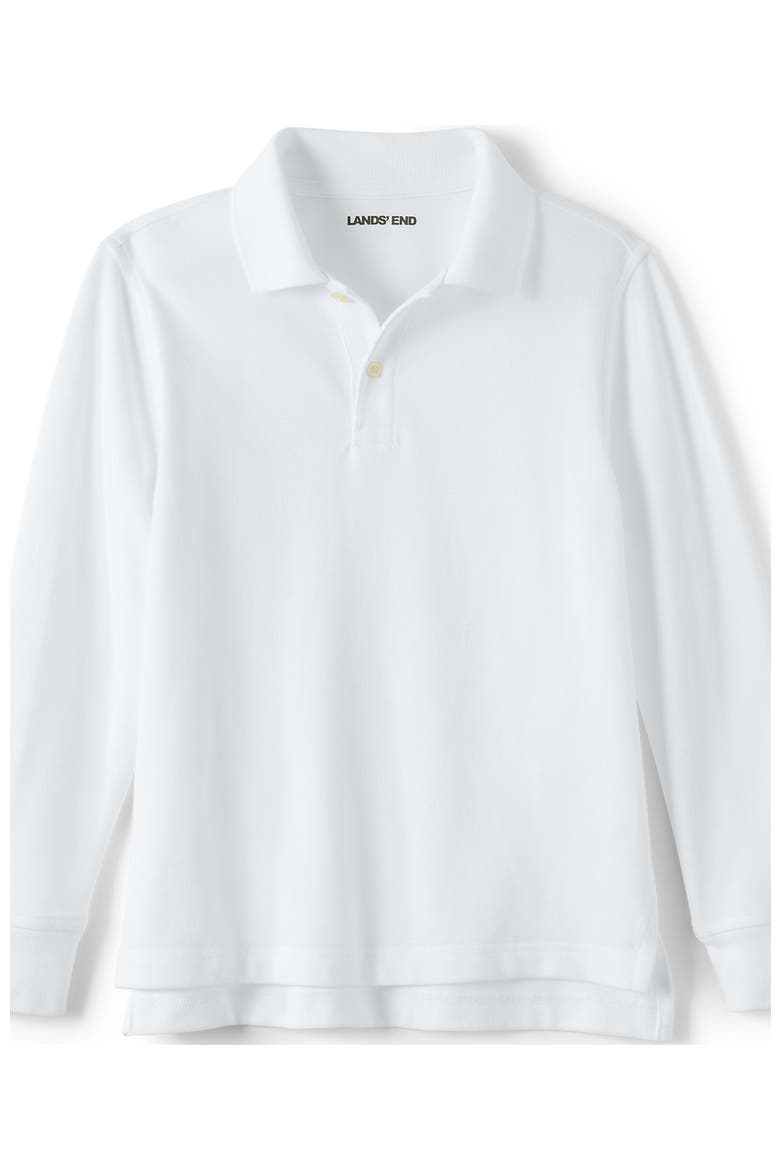 School Uniform Kids Long Sleeve Mesh Polo Shirt, Alternate, color, White