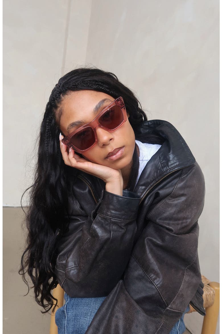Uptown Square Polarized Sunglasses, Alternate, color, Pink