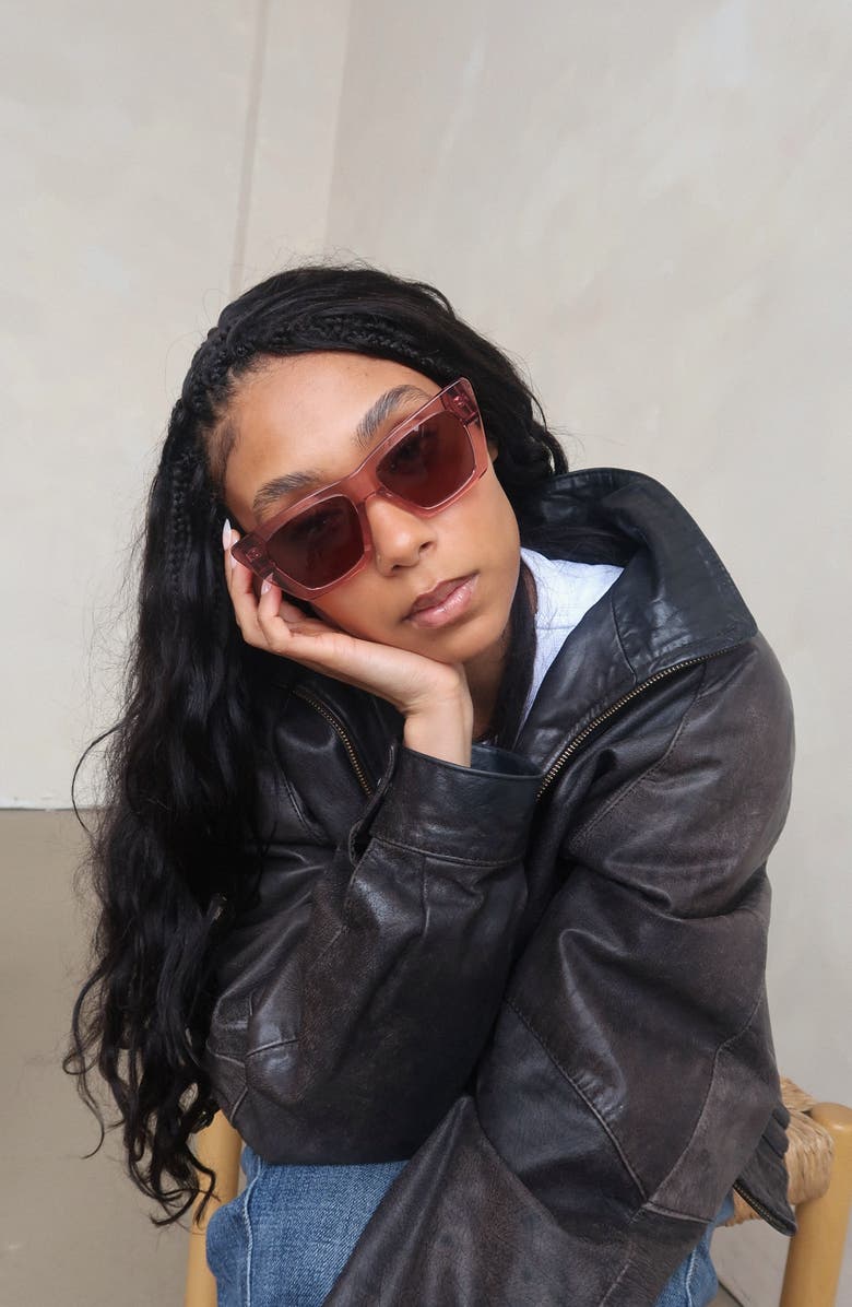 INDY Uptown Square Polarized Sunglasses, Alternate, color, Pink