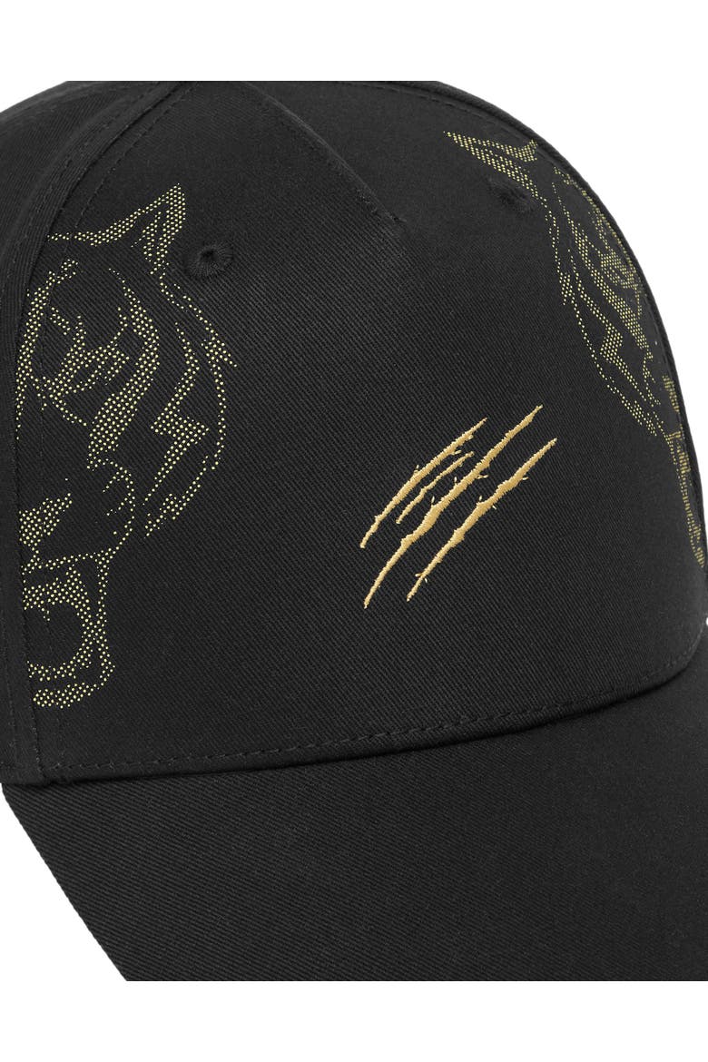 Baseball Cap Tiger Adjustable Strap Unisex, Alternate, color, black/gold