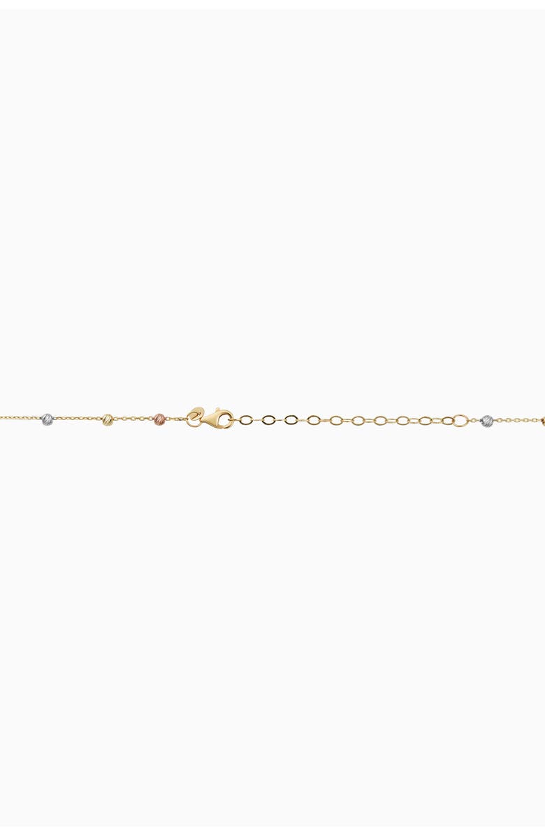 Oradina 14K Tricolor Gold Celebration Ball Station Necklace, Alternate, color, Yellow Gold