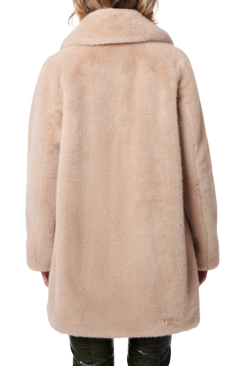 Bernardo The Sally Faux Fur Coat, Alternate, color, Beige