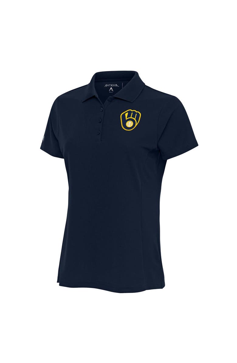 ANTIGUA Women's Antigua Navy Milwaukee Brewers Logo Legacy Pique Polo, Alternate, color, 
