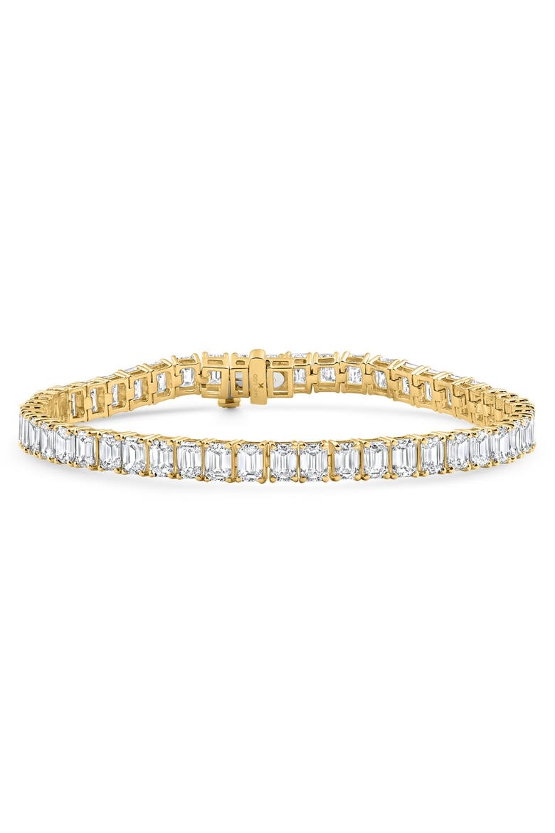 15Ct Emerald Cut Diamond Tennis Bracelet 7" 14k Gold Lab Grown, Alternate, color, 14k Yellow Gold