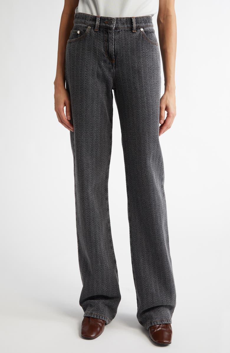 JULIE KEGELS Po Herringbone Straight Leg Jeans, Main, color,