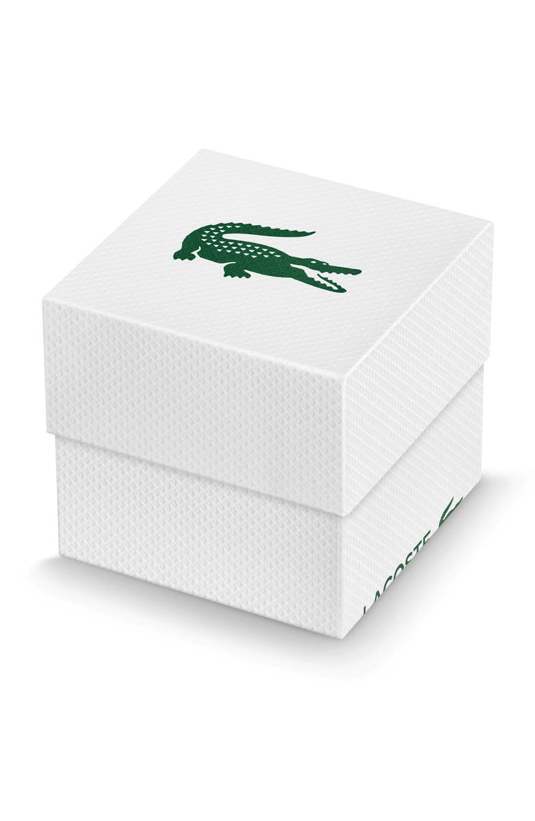 Lacoste Crocorigin Navy Leather Strap Watch, 40mm, Alternate, color, Brown