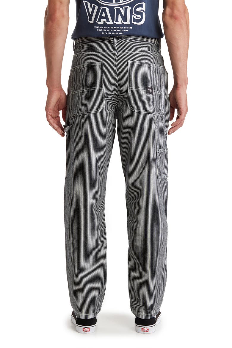 Drill Chore Stripe Relaxed Fit Tapered Pants, Alternate, color, INDIGO