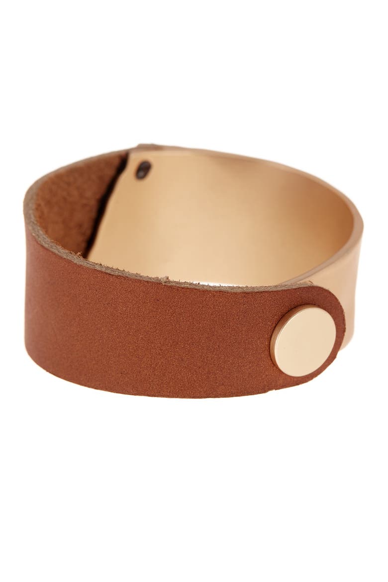 Camel Wild Ways Genuine Leather Bracelet, Alternate, color, BROWN