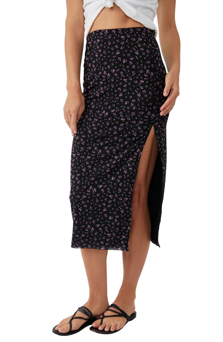 Free People Rosalie Floral Print Mesh Skirt, Main, color,