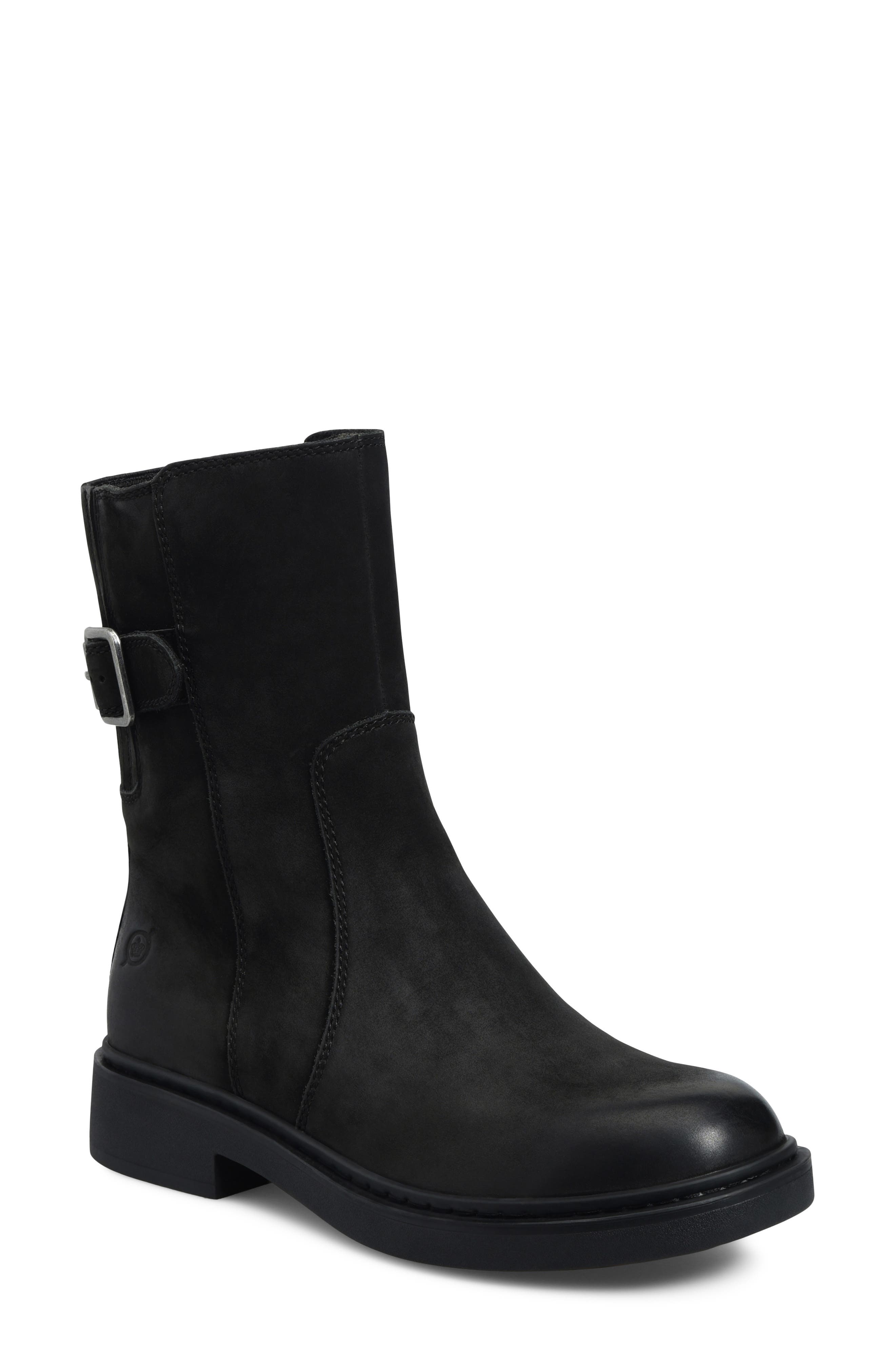 Boyer Leather Boot, Main, color, BLACK NUBUCK